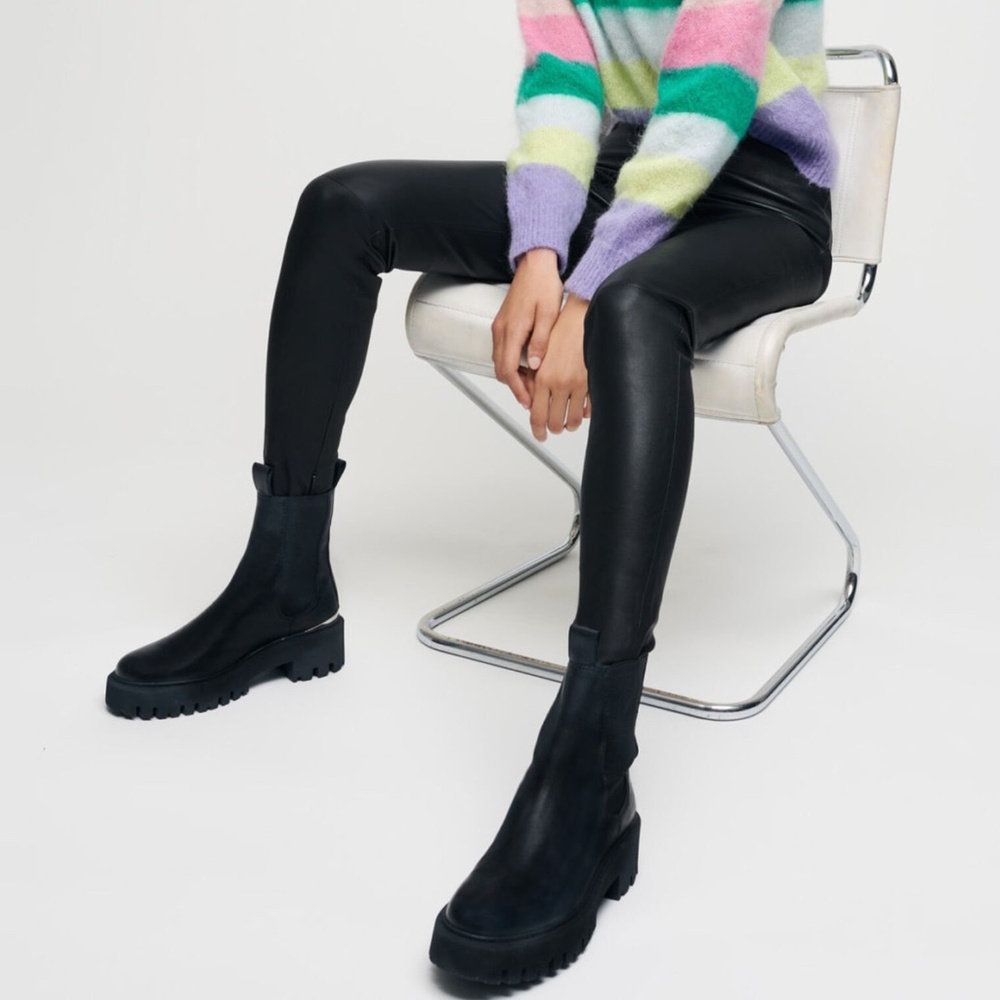 NWT - MAJE Stretch high waisted leather leggings - FR 34/US 2 - $895 MSRP